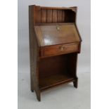 Early 20th century oak student's bureau, 71 x 133cm