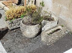 Four assorted cast garden planters of various forms (4)