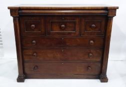 19th century mahogany Scottish chest  of drawers, with central bonnet drawer, flanked by shorter