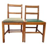 Set of four 20th century oak framed utility furniture chairs and two similar(6)