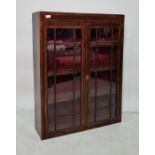 Late 19th century mahogany wall hanging display cabinet with astragal-glazed doors enclosing