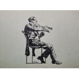 Arthur Henry Andrews (1906-1966) Pen and ink The Violinist, 18 x 24.5cm