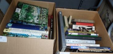 Two boxes of assorted volumes - gardening, tourism etc ( 2 boxes)