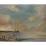 J B  Oil on canvas Seascape with fishing boat, initialled and dated 68 lower left, 49cm x 59.5cm