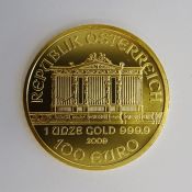 Austrian Gold 1oz 2009 100 Euro Wiener Philharmoniker coin in plastic case