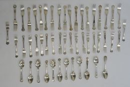 Small quantity of plated flatware and assorted coins