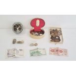 Quantity of assorted coins and notes to include New Zealand notes, English coins and other World