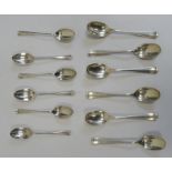 Set of six 1920's silver teaspoons, Sheffield 1922, makers JR, 4.3oz and a set of six Victorian