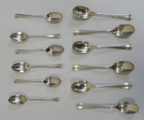 Set of six 1920's silver teaspoons, Sheffield 1922, makers JR, 4.3oz and a set of six Victorian