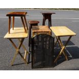 Assorted side tables, plant stands and stools (7)