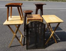 Assorted side tables, plant stands and stools (7)