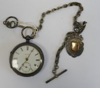 Victorian silver pocket watch, Chester 1894 by J Millington, Lincoln, with subsidiary seconds