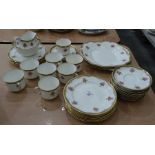 Aynsley part tea service, cream ground, gilt border and rose decoration