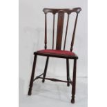 Single mahogany and inlaid bedroom chair