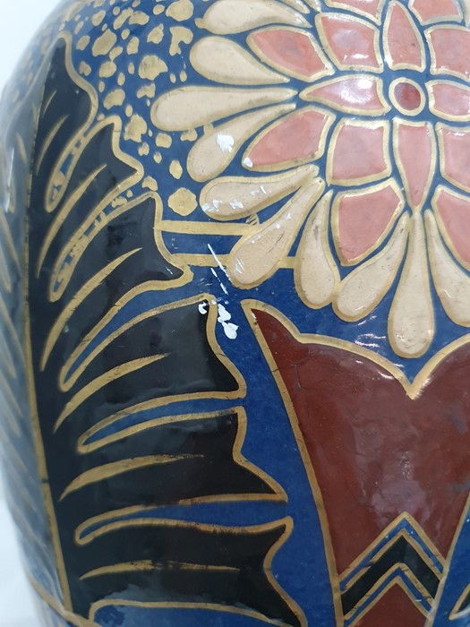 Large Wedgwood baluster-shaped vase in brown, blue, black and gilt highlights, embossed to base - Image 9 of 17
