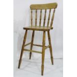 Pine high breakfast chair with spindle back