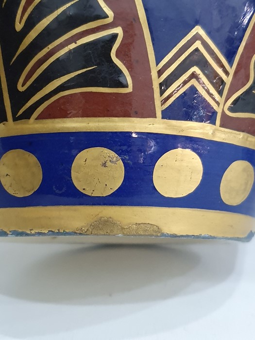 Large Wedgwood baluster-shaped vase in brown, blue, black and gilt highlights, embossed to base - Image 10 of 17