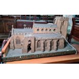 Unusual model of a church, 110 x 65.5cm