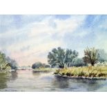 Paul Todd Watercolour "River Ouse at St Neots", a pair (2)