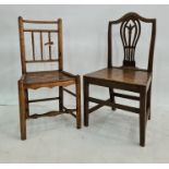 Seven assorted 19th century chairs including a country chair 'Clun' made by Owens at Clunton