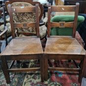 Piano stool, three chairs and one wicker child's chair (5)