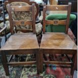 Piano stool, three chairs and one wicker child's chair (5)