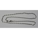 9ct white gold and hay seed chain link necklace, 7.3g approx , length 46 cms approxCondition