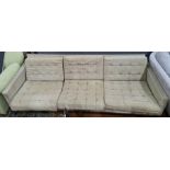 1960's Scandinavian / Danish designer, possibly Florence Knoll,  three seat sofa in a grey and green