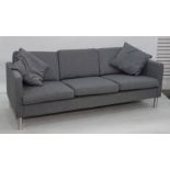 Soderbergs three seater sofa in grey upholsteryCondition ReportHeight to arm 67cm Length 211cm Depth