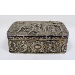 Embossed silver box in the Dutch taste, with Sheffield silver import marks, weight approx 163.8 gms,