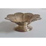 Mid 20th century silver flower-shaped pedestal dish, Birmingham, maker's mark worn, 3.7oz or 104g