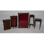 Small quantity of assorted furniture to include miniature bowfront display cabinet, a side table,