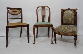 Three various chairs and a stool (4)