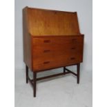 20th century teak bureau of three drawers, 76.5 x 108cmCondition ReportSee attached photos