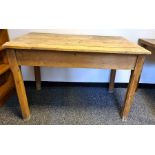 Pine planked top rectangular table, 113 x 74cm approxCondition ReportThe height from the floor to