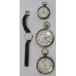 Three various pocket watches and a Lorus lady's wristwatch (4)