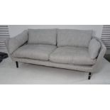 Modern Roger Lewis Furniture sofa in grey weave upholstery, tubular supportsCondition