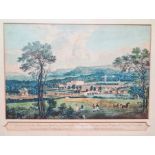 19th century colour print - 'A general view ....of Chatsworth.......seat of the Duke of