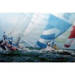 After Peter Burridge  Limited edition colour print "A Rounding A Point", 27/150 and another