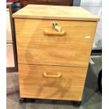 Oak-effect filing cabinet