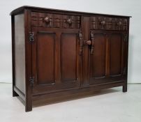 20th century oak dresser with two drawers and two cupboard doors, 131cm x 88cm