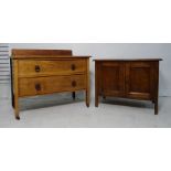 20th century oak two-drawer low chest together with a low two-door cupboard (2)Condition Reportthe