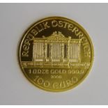 Austrian Gold 1oz 2009 100 Euro Wiener Philharmoniker coin in plastic case
