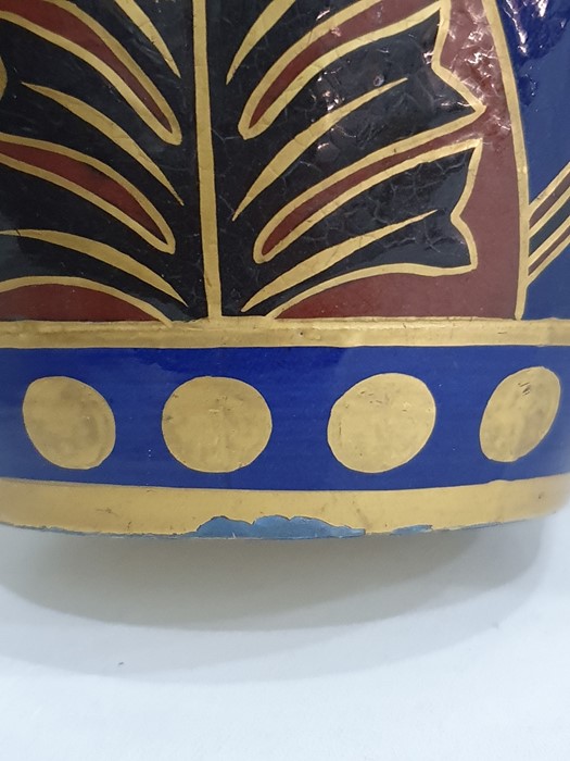 Large Wedgwood baluster-shaped vase in brown, blue, black and gilt highlights, embossed to base - Image 11 of 17