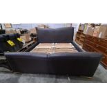 Harrods 6ft electric bed with brown leatherette head and footboard