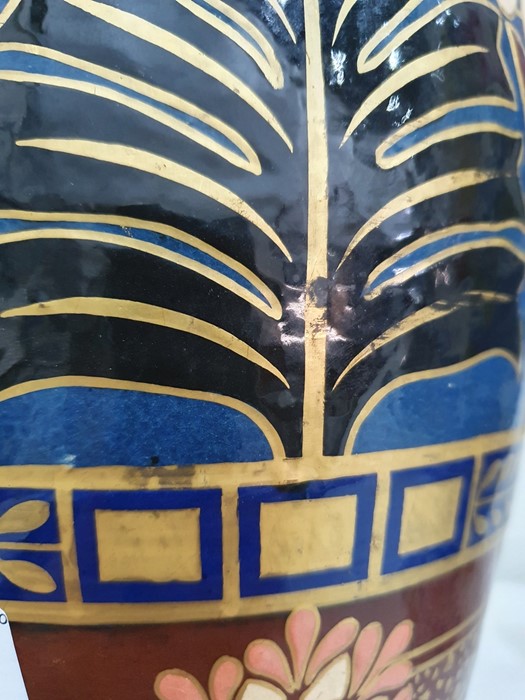 Large Wedgwood baluster-shaped vase in brown, blue, black and gilt highlights, embossed to base - Image 8 of 17