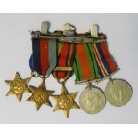 Set of military medals, unnamed recipient, to include 1939-45 Star, Atlantic Star, Burma Star with