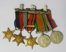 Set of military medals, unnamed recipient, to include 1939-45 Star, Atlantic Star, Burma Star with