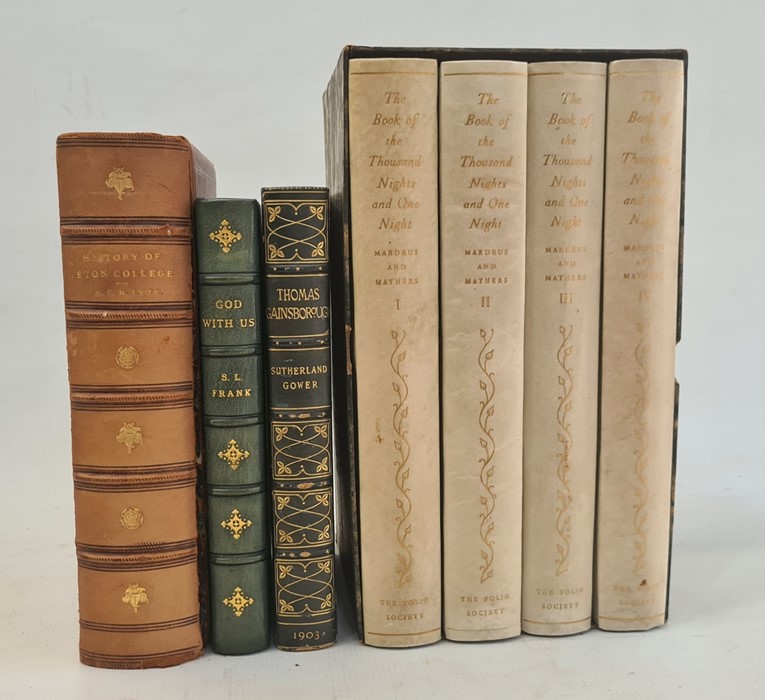 Fine bindings to include folio society  "The Book of The Thousand Nights", 4 vols, patterned