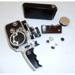 A Kodak folding camera and a Bolex D8LA camera with instruction manual and fitted case Condition